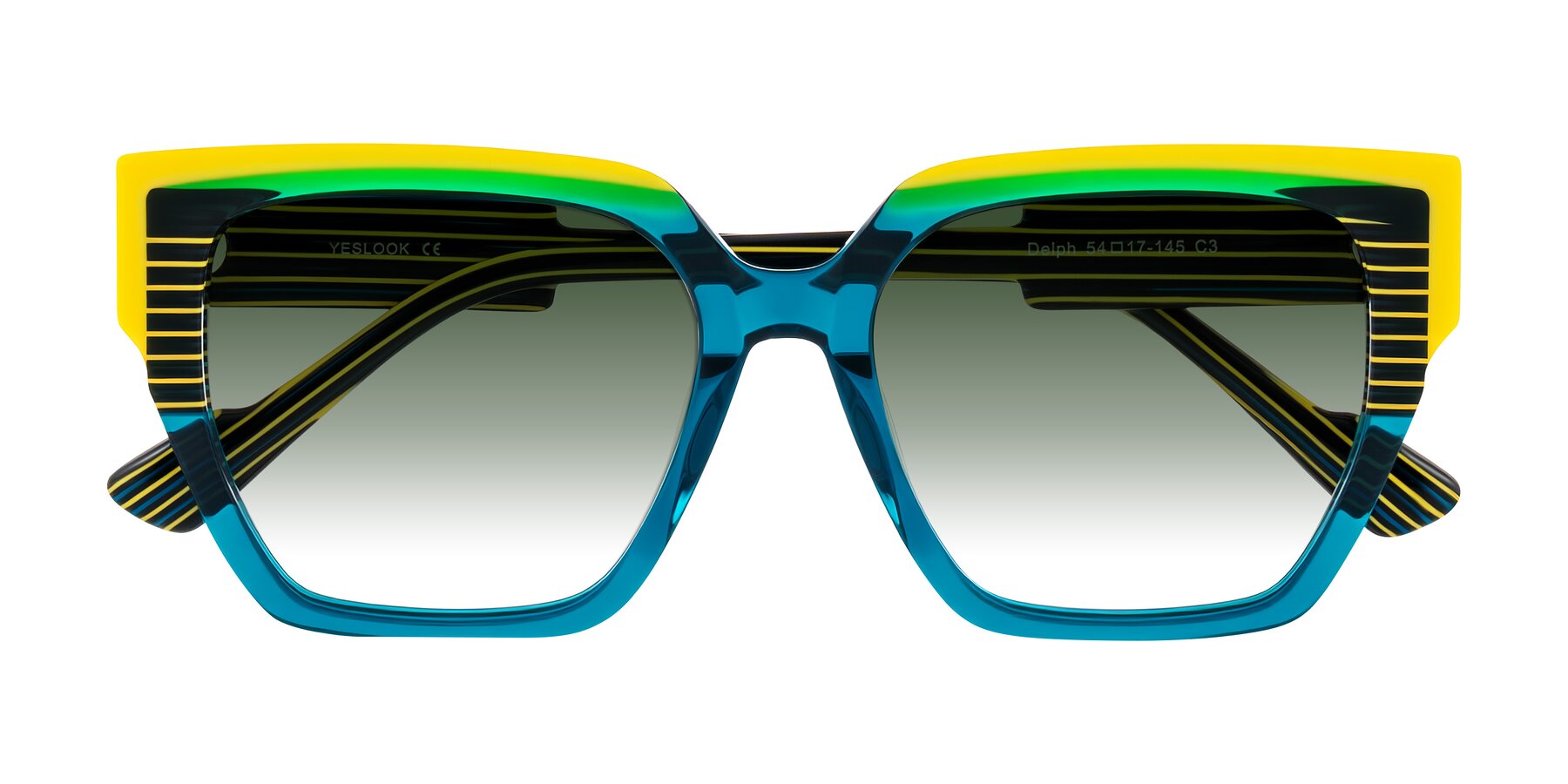 Folded Front of Delph in Petrol Rally with Green Gradient Lenses