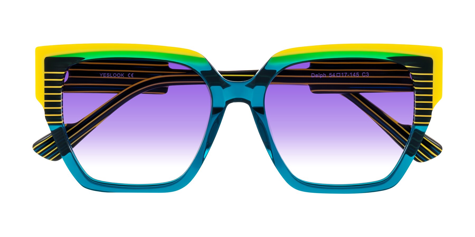 Folded Front of Delph in Petrol Rally with Purple Gradient Lenses