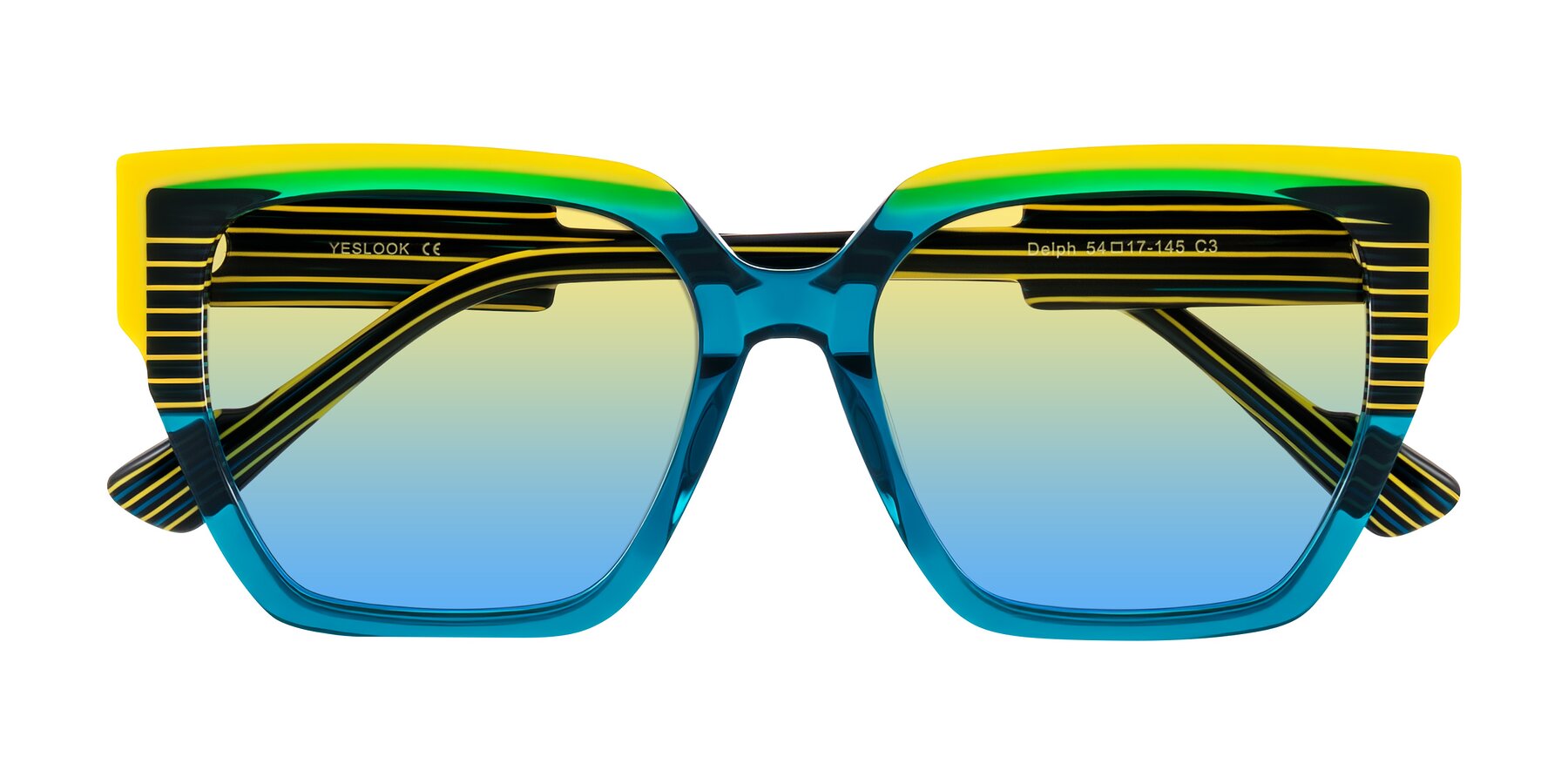 Folded Front of Delph in Petrol Rally with Yellow / Blue Gradient Lenses
