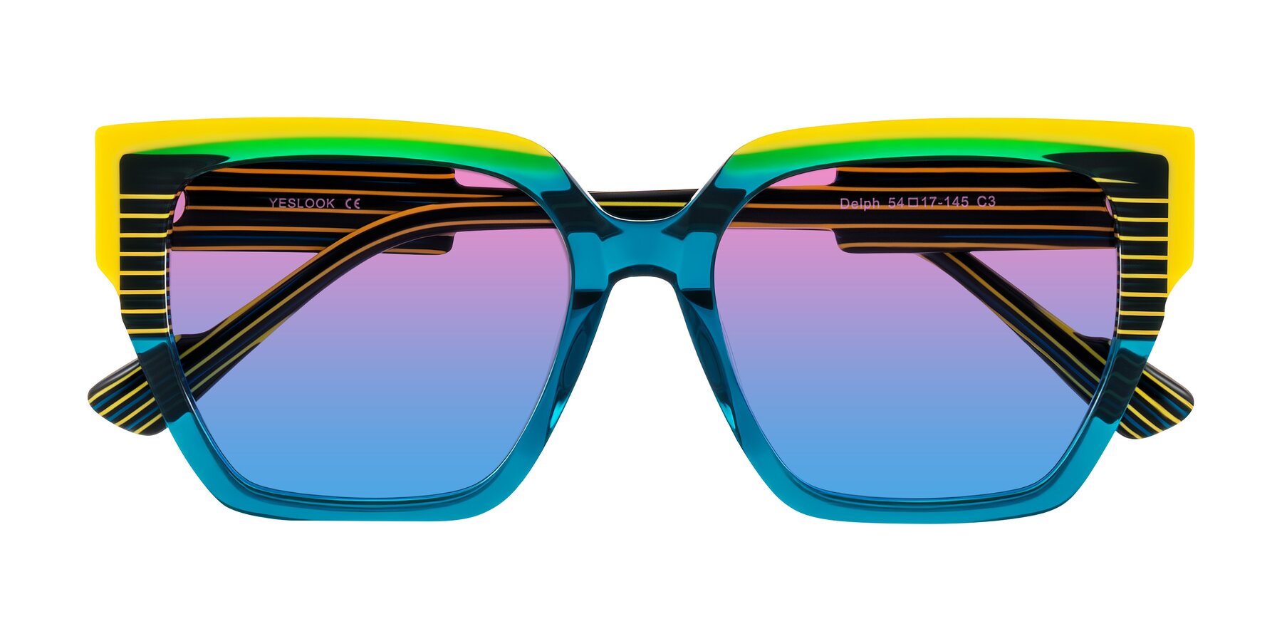 Folded Front of Delph in Petrol Rally with Pink / Blue Gradient Lenses