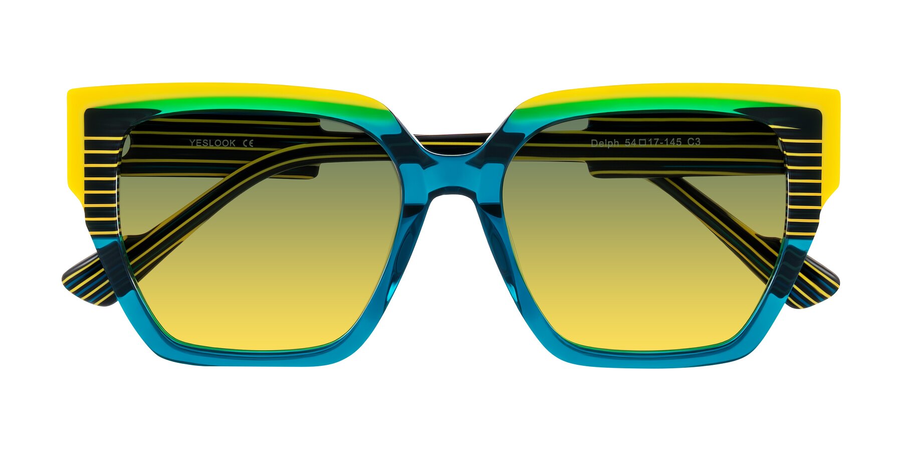 Folded Front of Delph in Petrol Rally with Green / Yellow Gradient Lenses