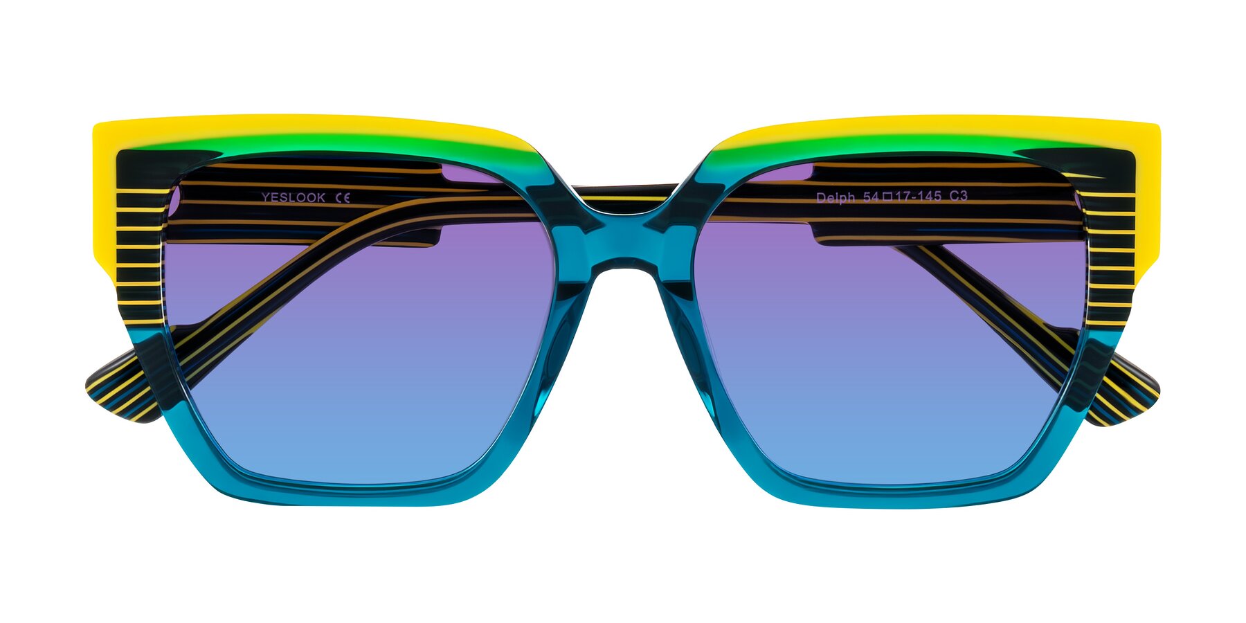 Folded Front of Delph in Petrol Rally with Purple / Blue Gradient Lenses