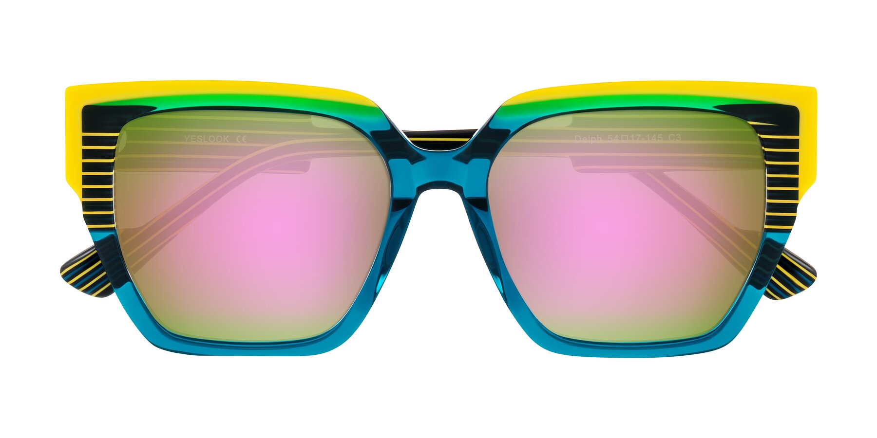 Folded Front of Delph in Petrol Rally with Pink Mirrored Lenses
