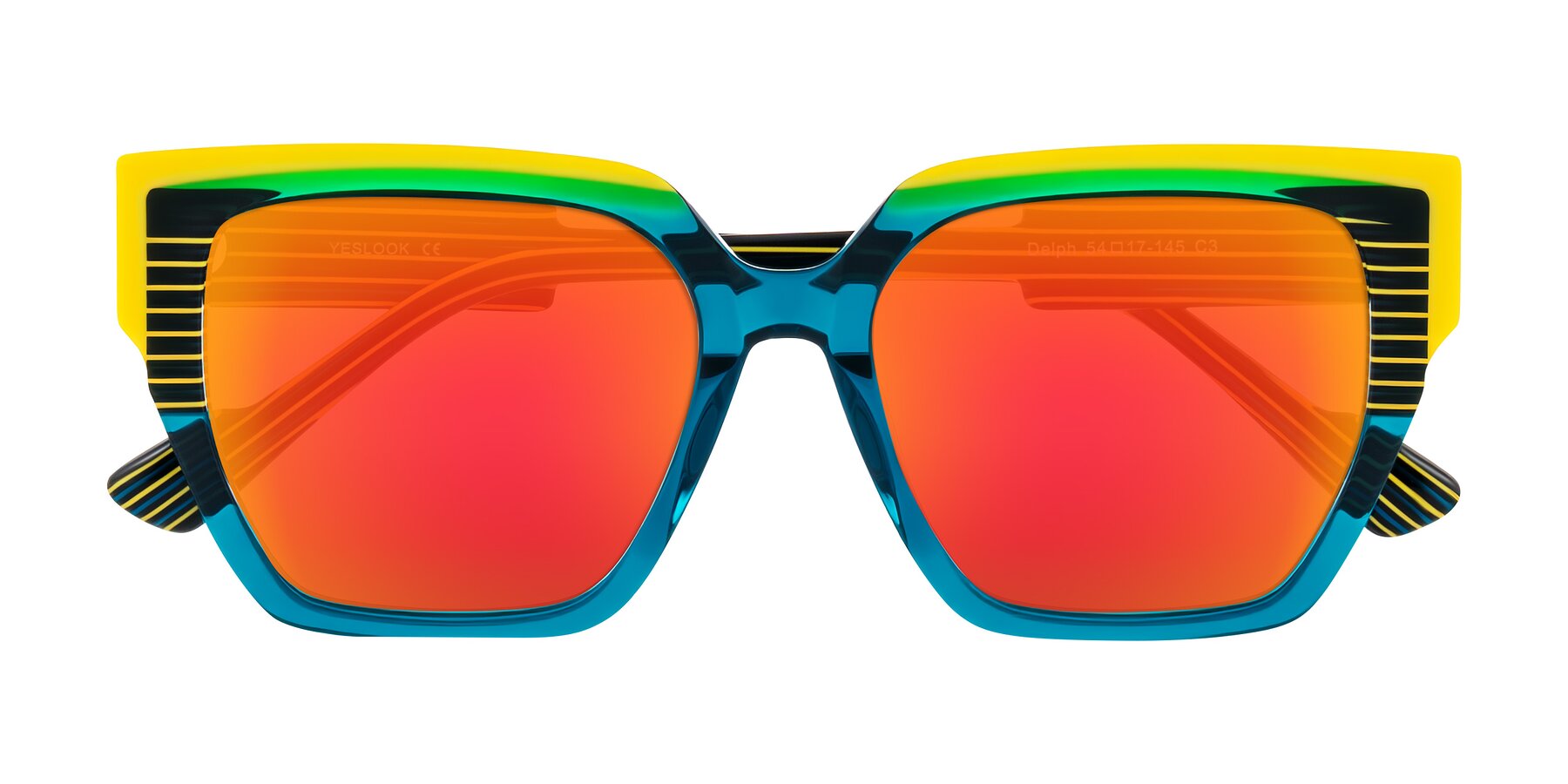 Folded Front of Delph in Petrol Rally with Red Gold Mirrored Lenses