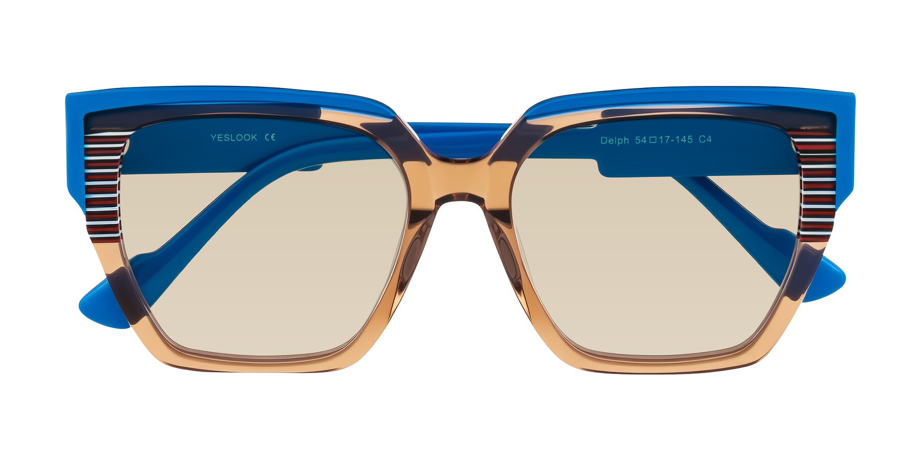 Folded Front of Delph in Mocha Circuit with Light Brown Tinted Lenses