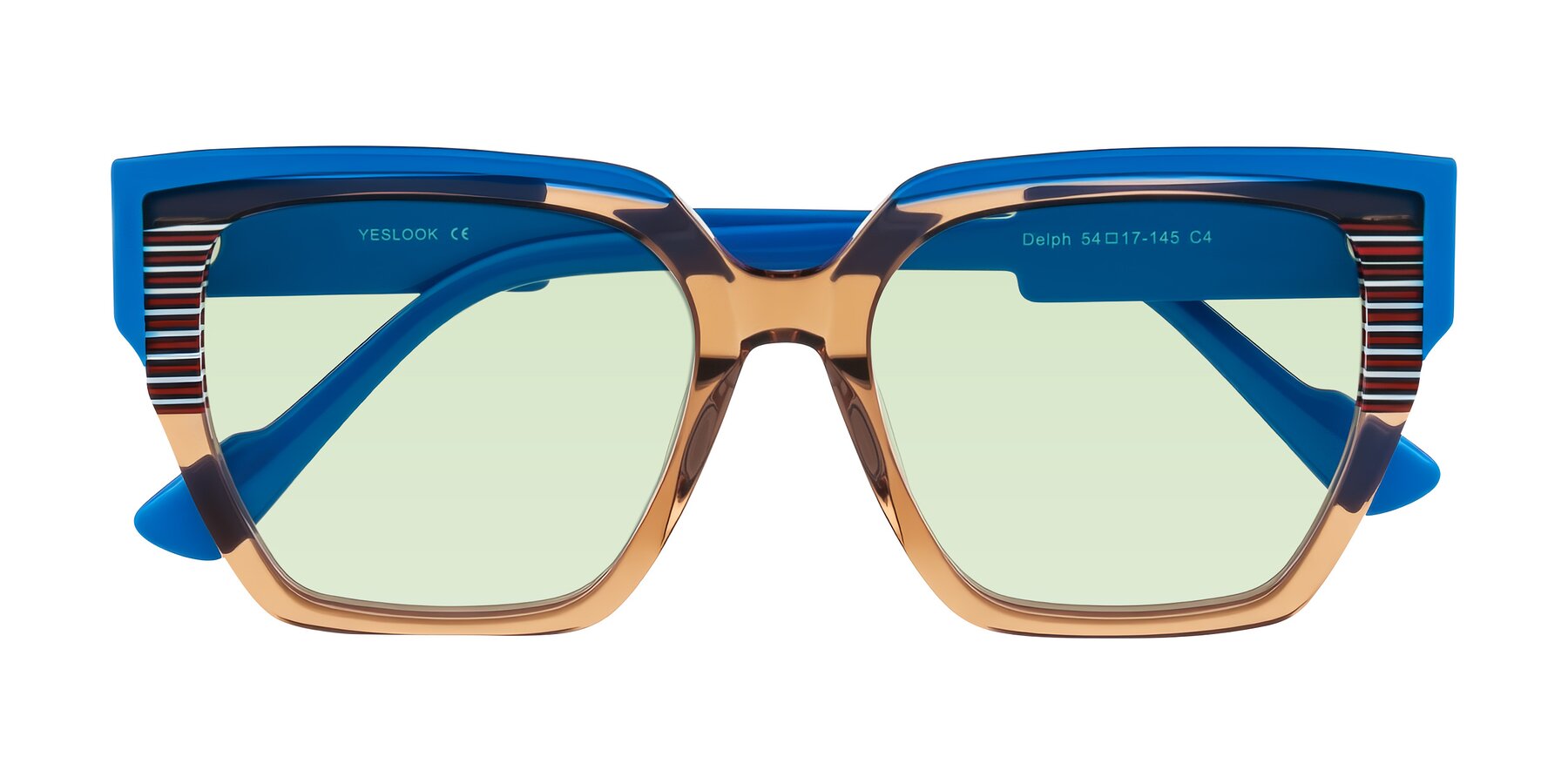 Folded Front of Delph in Mocha Circuit with Light Green Tinted Lenses