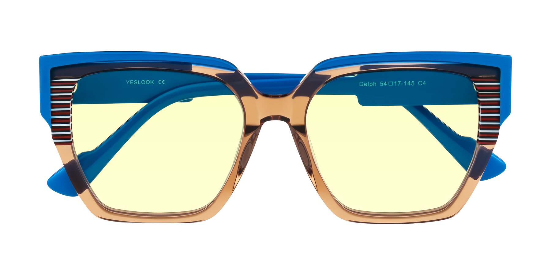 Folded Front of Delph in Mocha Circuit with Light Yellow Tinted Lenses