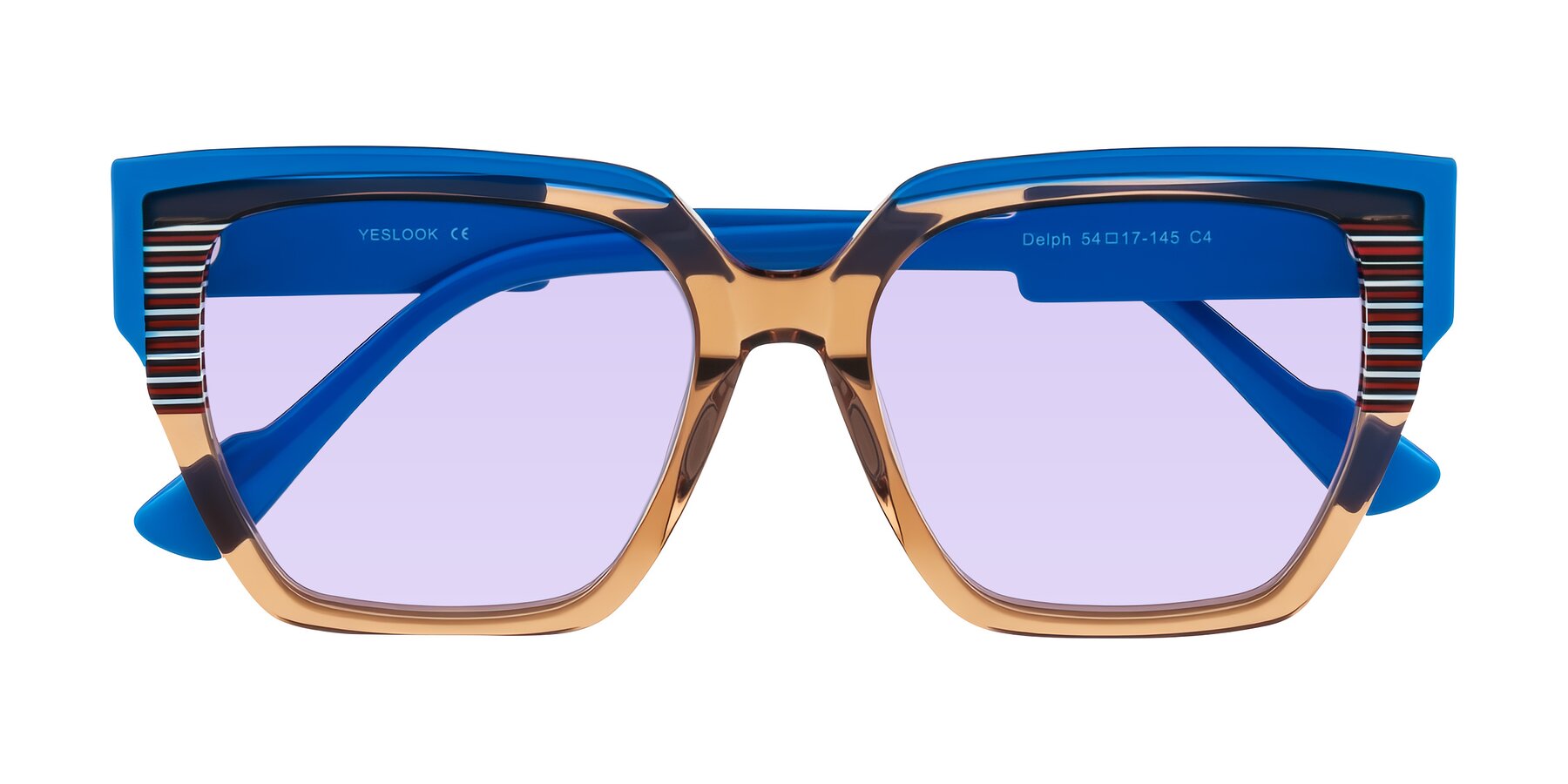 Folded Front of Delph in Mocha Circuit with Light Purple Tinted Lenses