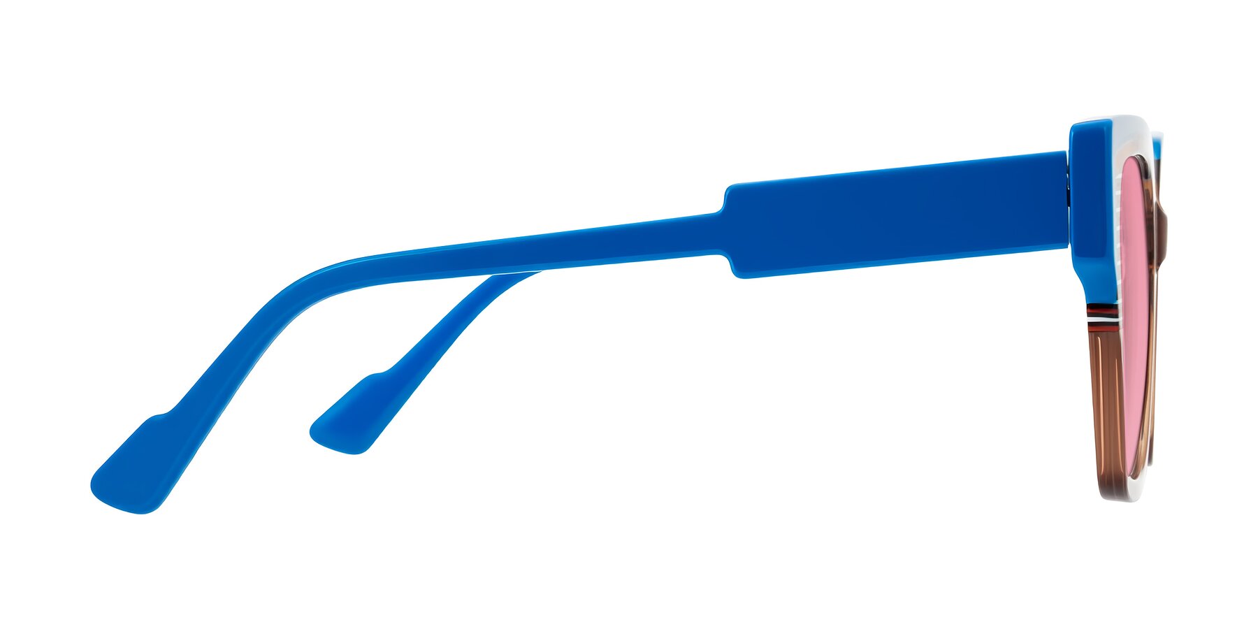 Side of Delph in Mocha Circuit with Pink Tinted Lenses
