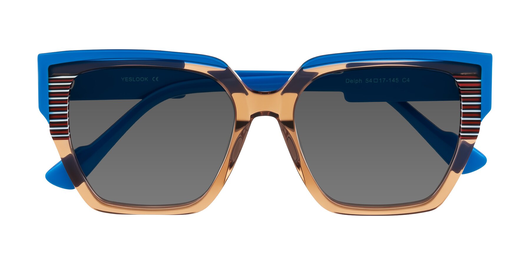 Folded Front of Delph in Mocha Circuit with Medium Gray Tinted Lenses