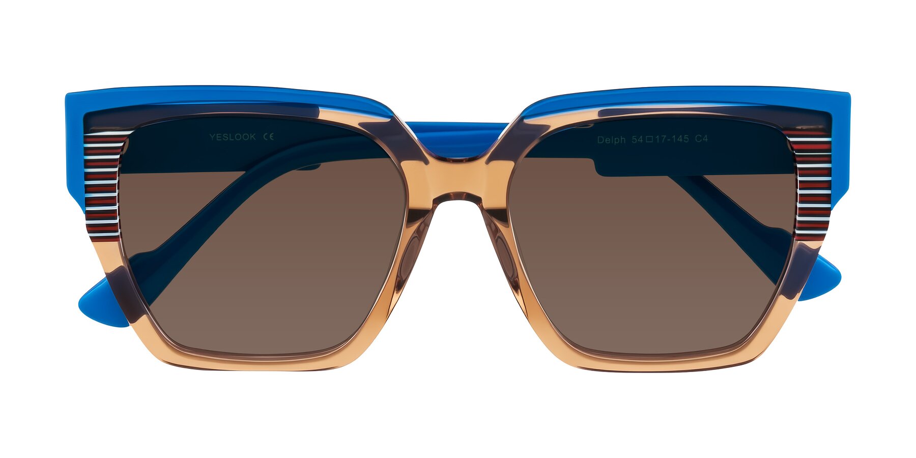 Folded Front of Delph in Mocha Circuit with Brown Tinted Lenses