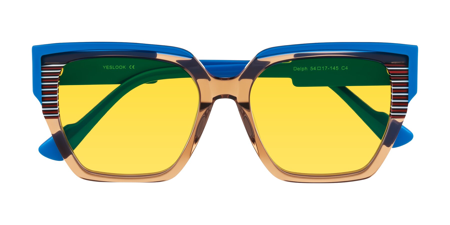 Folded Front of Delph in Mocha Circuit with Yellow Tinted Lenses
