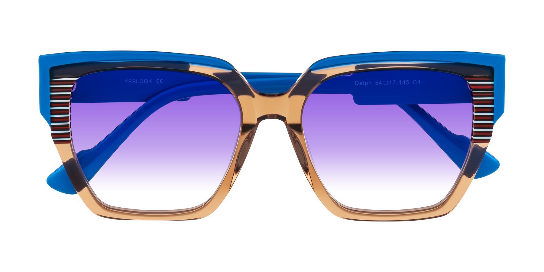 Folded Front of Delph in Mocha Circuit with Purple Gradient Lenses