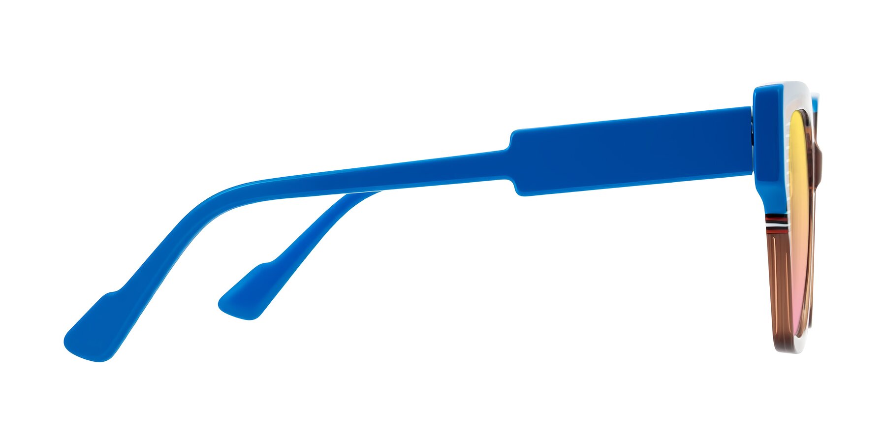Side of Delph in Mocha Circuit with Yellow / Pink Gradient Lenses