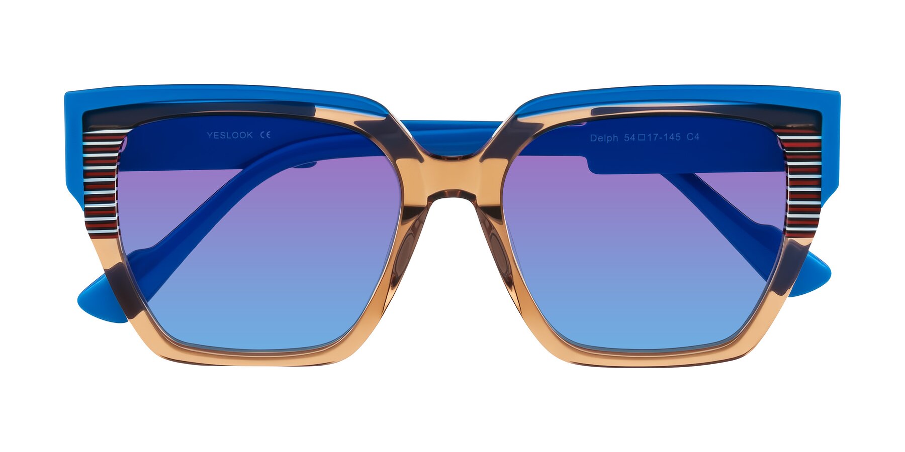 Folded Front of Delph in Mocha Circuit with Purple / Blue Gradient Lenses