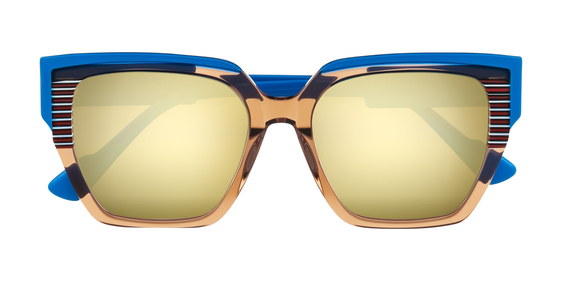 Folded Front of Delph in Mocha Circuit with Gold Mirrored Lenses