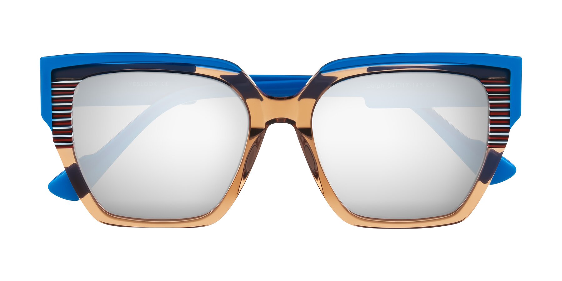 Folded Front of Delph in Mocha Circuit with Silver Mirrored Lenses