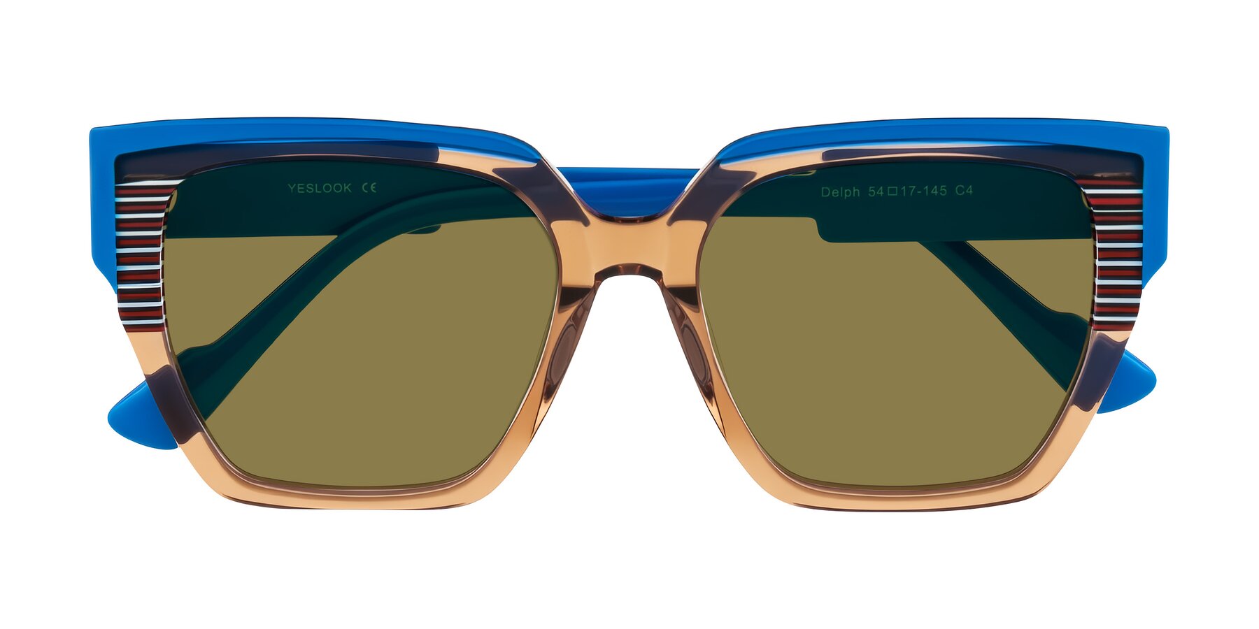 Folded Front of Delph in Mocha Circuit with Brown Polarized Lenses