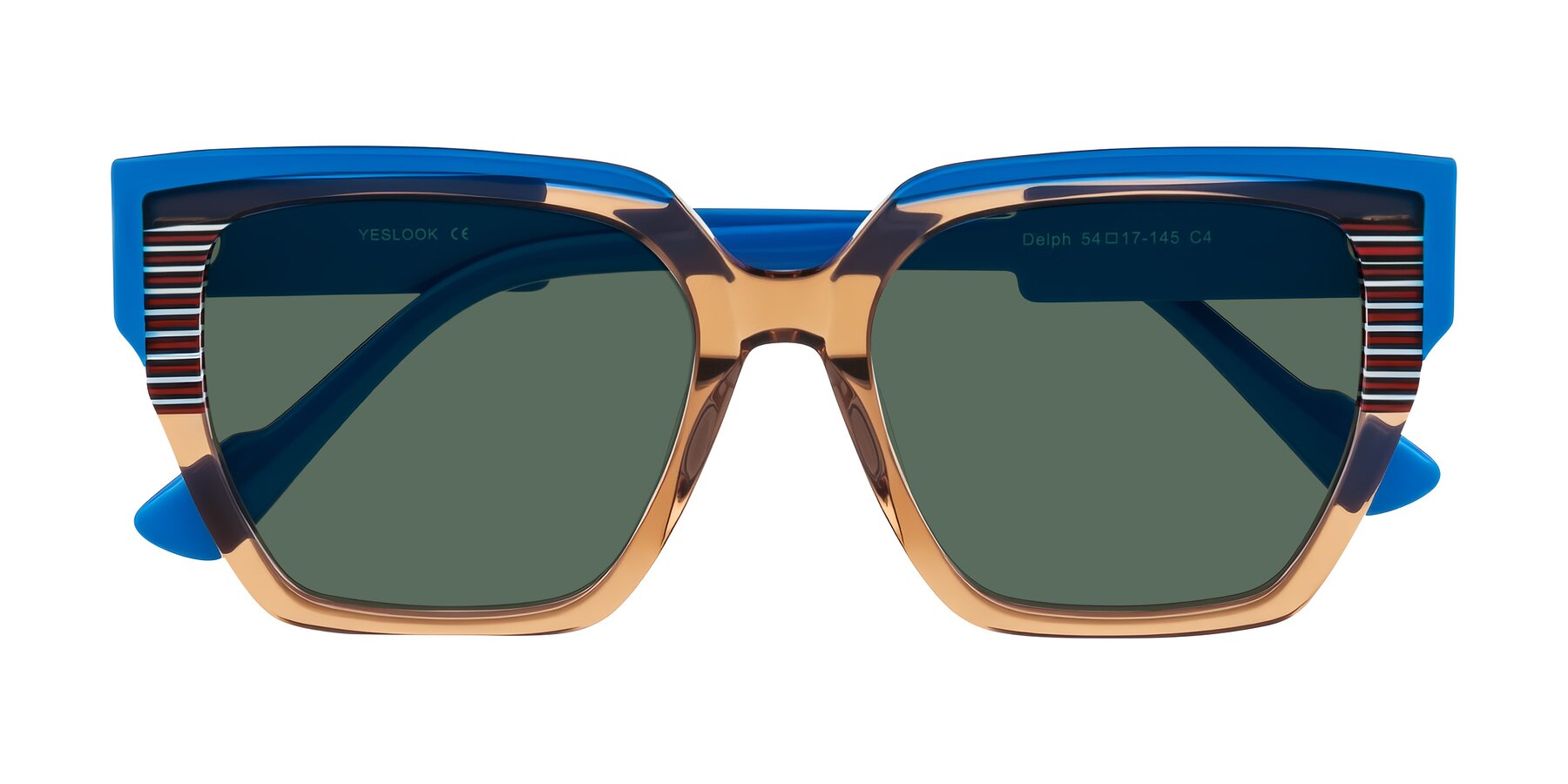 Folded Front of Delph in Mocha Circuit with Green Polarized Lenses
