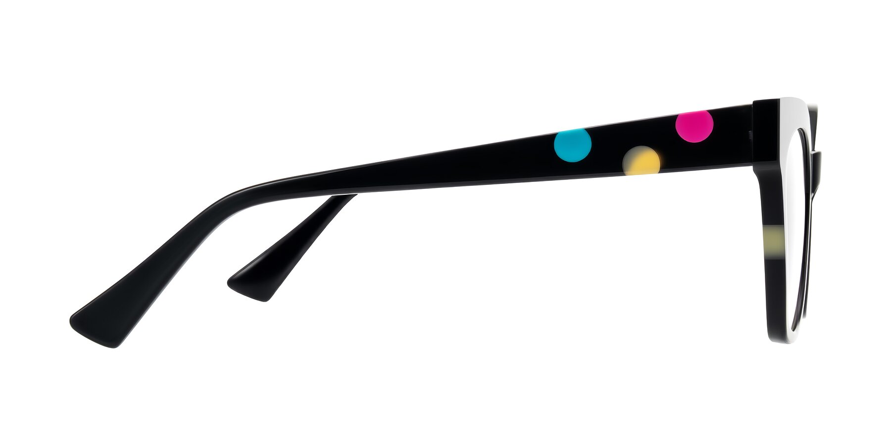 Side of Falcon in Midnight Spots with Clear Eyeglass Lenses