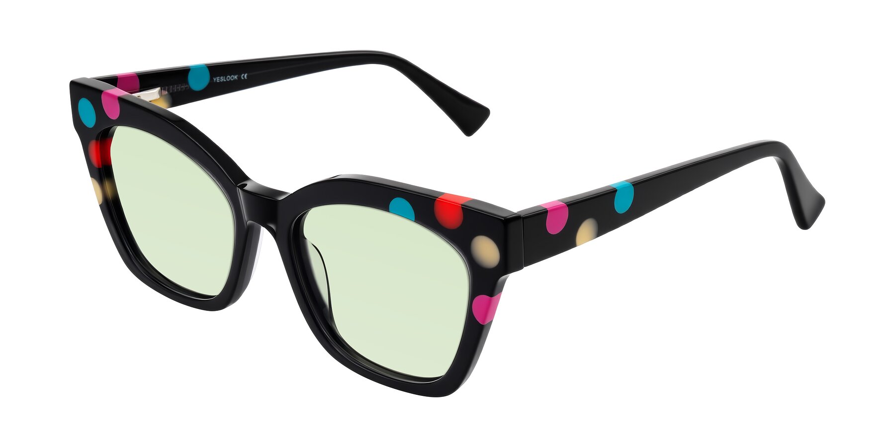 Angle of Falcon in Midnight Spots with Light Green Tinted Lenses