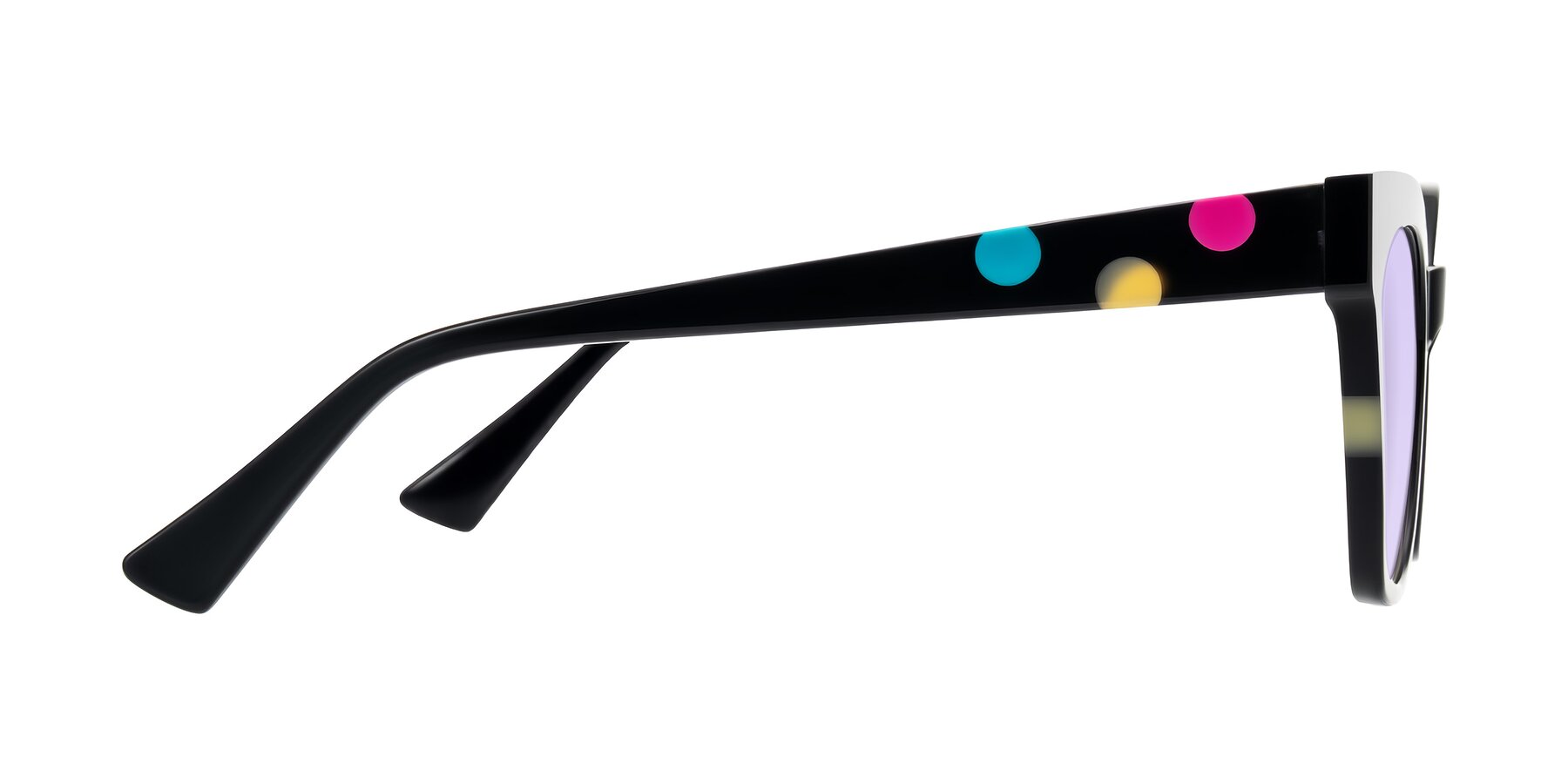 Side of Falcon in Midnight Spots with Light Purple Tinted Lenses