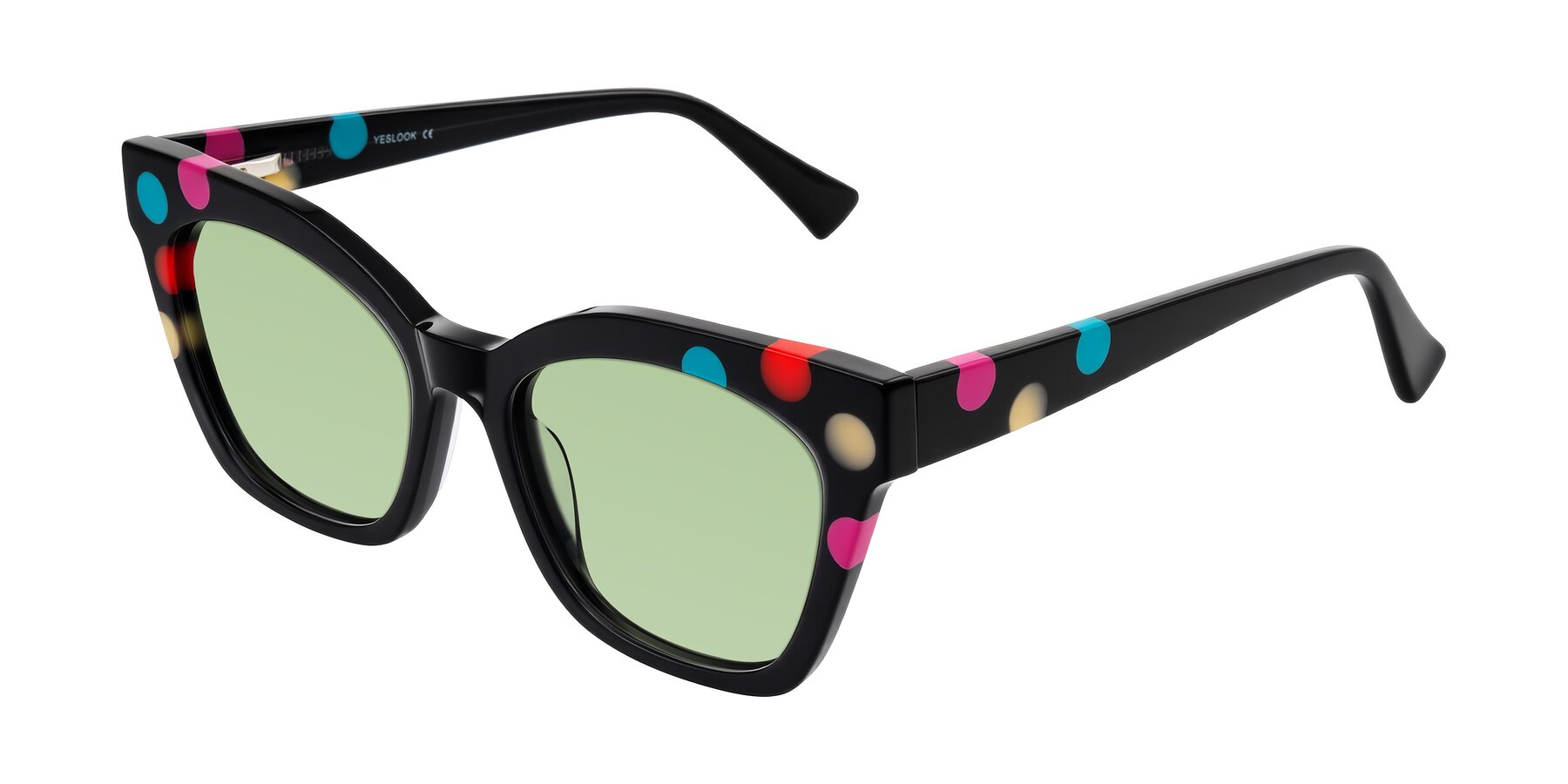Angle of Falcon in Midnight Spots with Medium Green Tinted Lenses