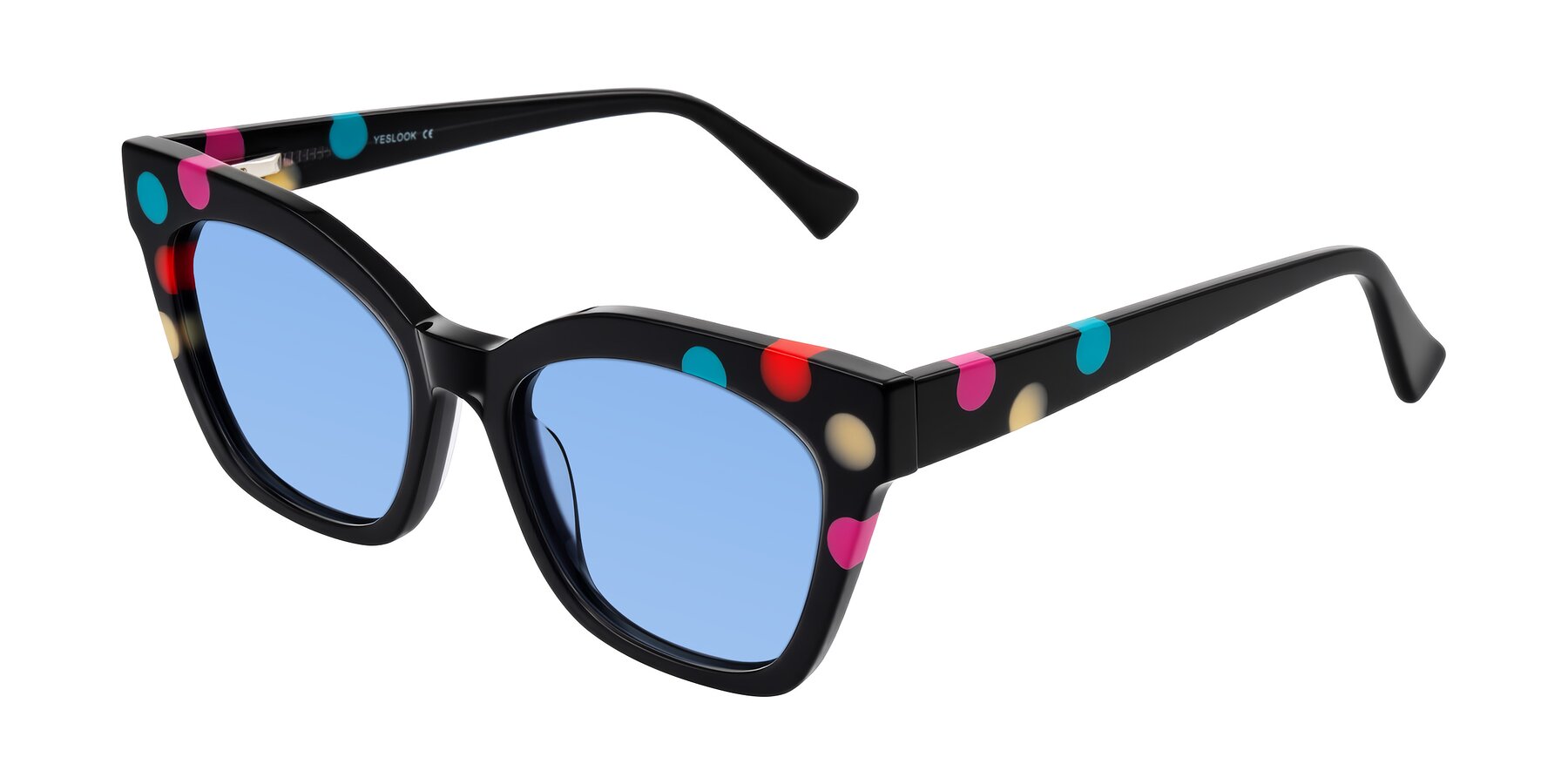 Angle of Falcon in Midnight Spots with Medium Blue Tinted Lenses