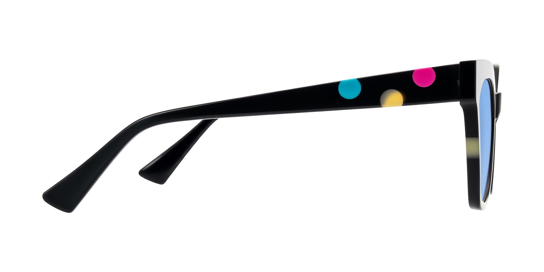 Side of Falcon in Midnight Spots with Medium Blue Tinted Lenses
