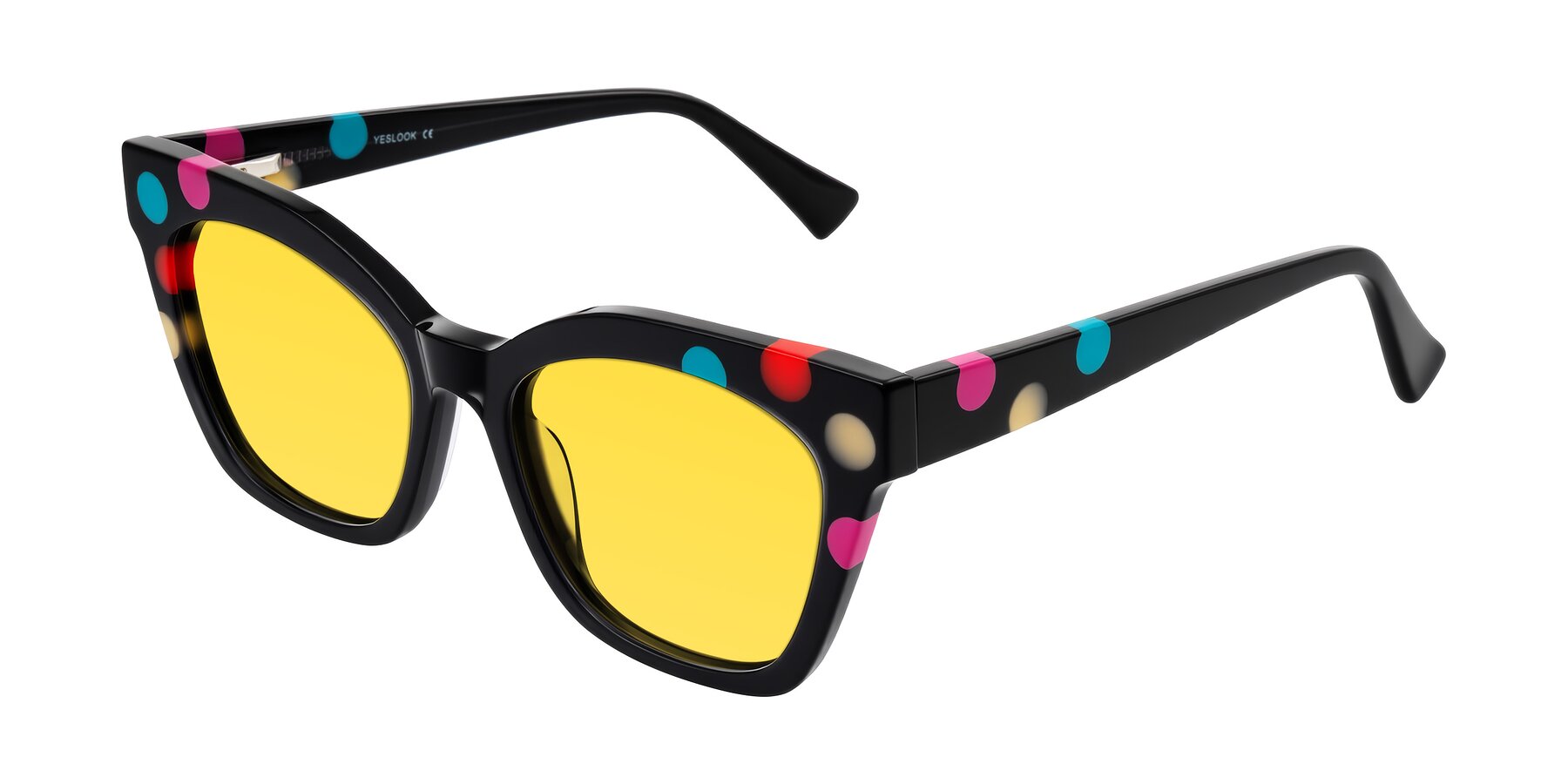 Angle of Falcon in Midnight Spots with Yellow Tinted Lenses