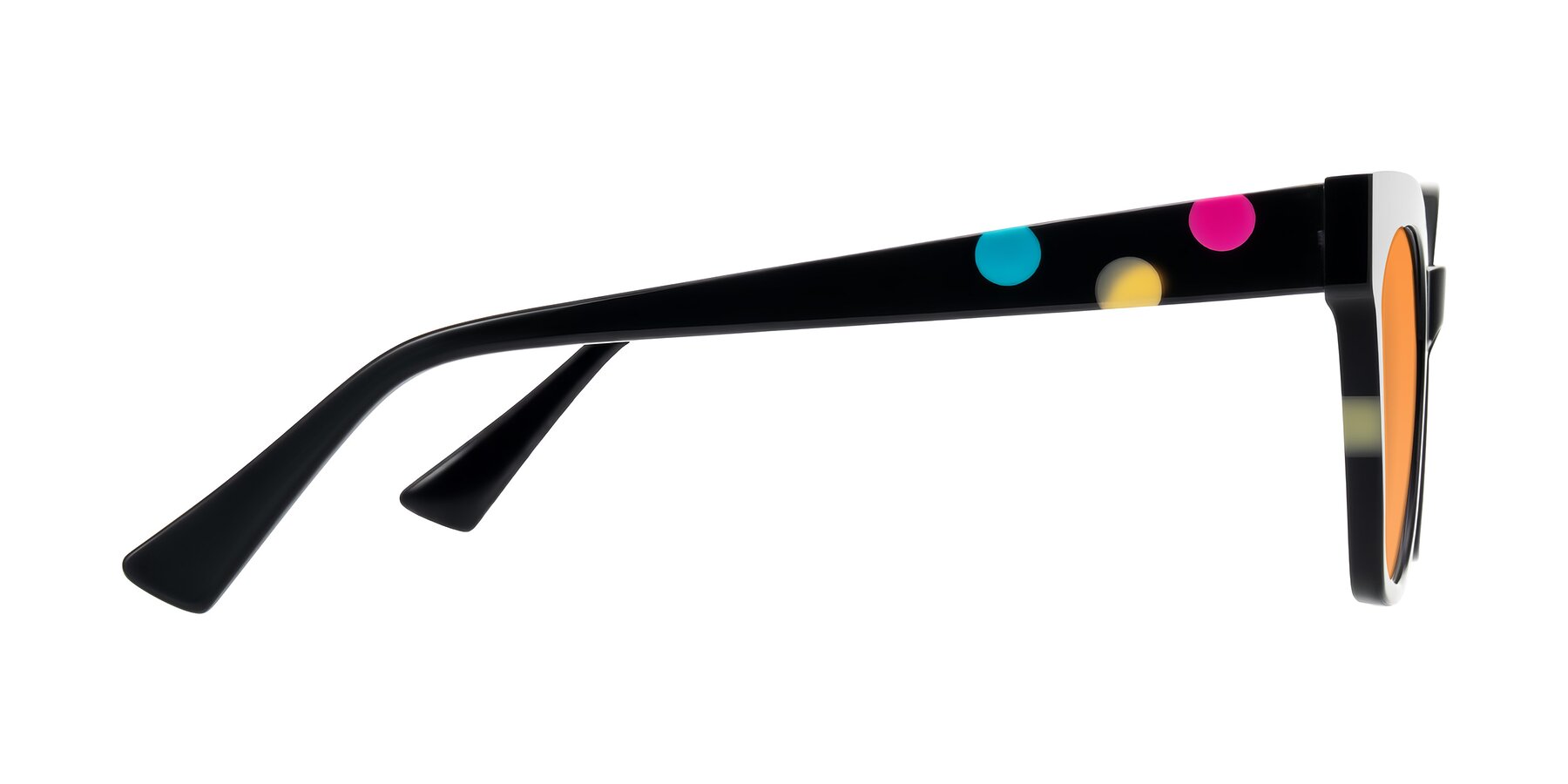 Side of Falcon in Midnight Spots with Orange Tinted Lenses