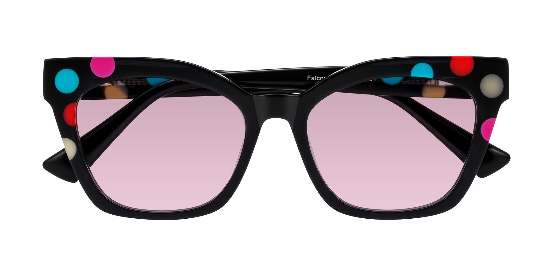 Folded Front of Falcon in Midnight Spots with Light Wine Tinted Lenses