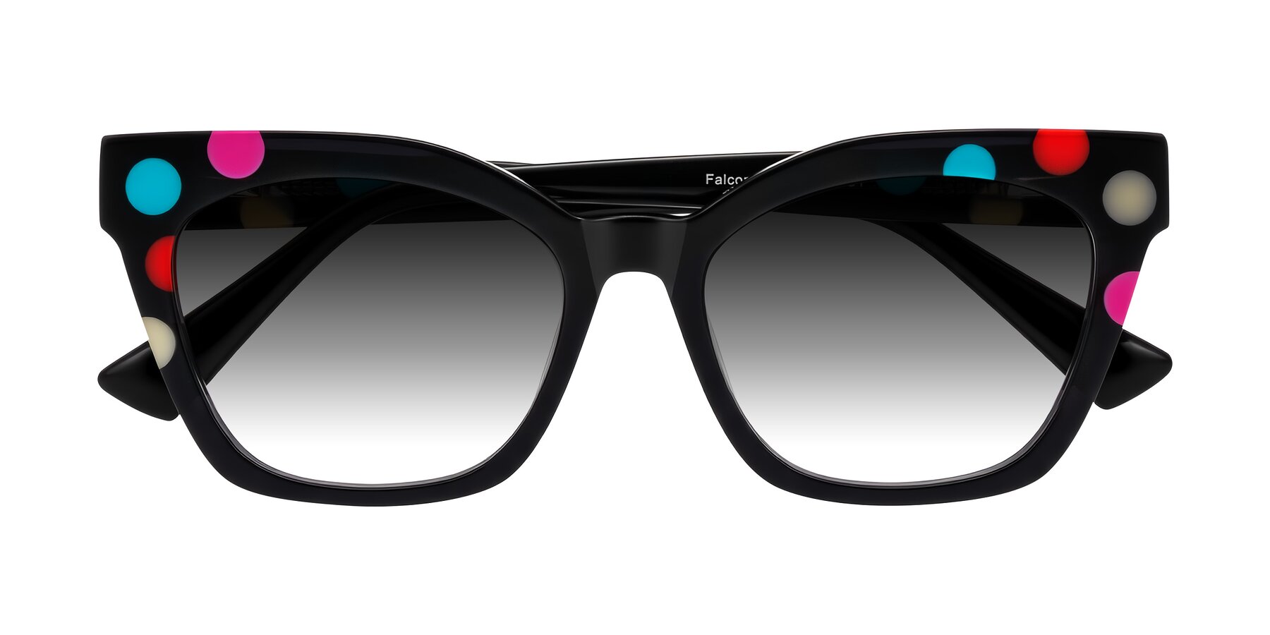 Folded Front of Falcon in Midnight Spots with Gray Gradient Lenses