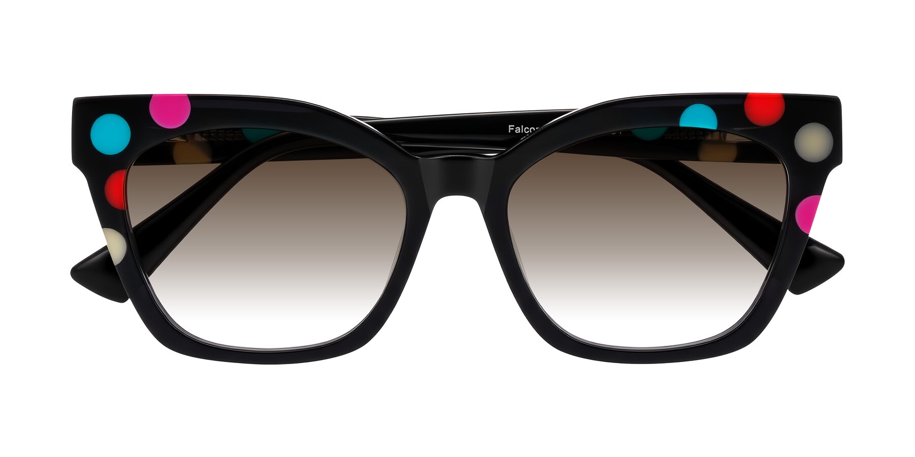Folded Front of Falcon in Midnight Spots with Brown Gradient Lenses