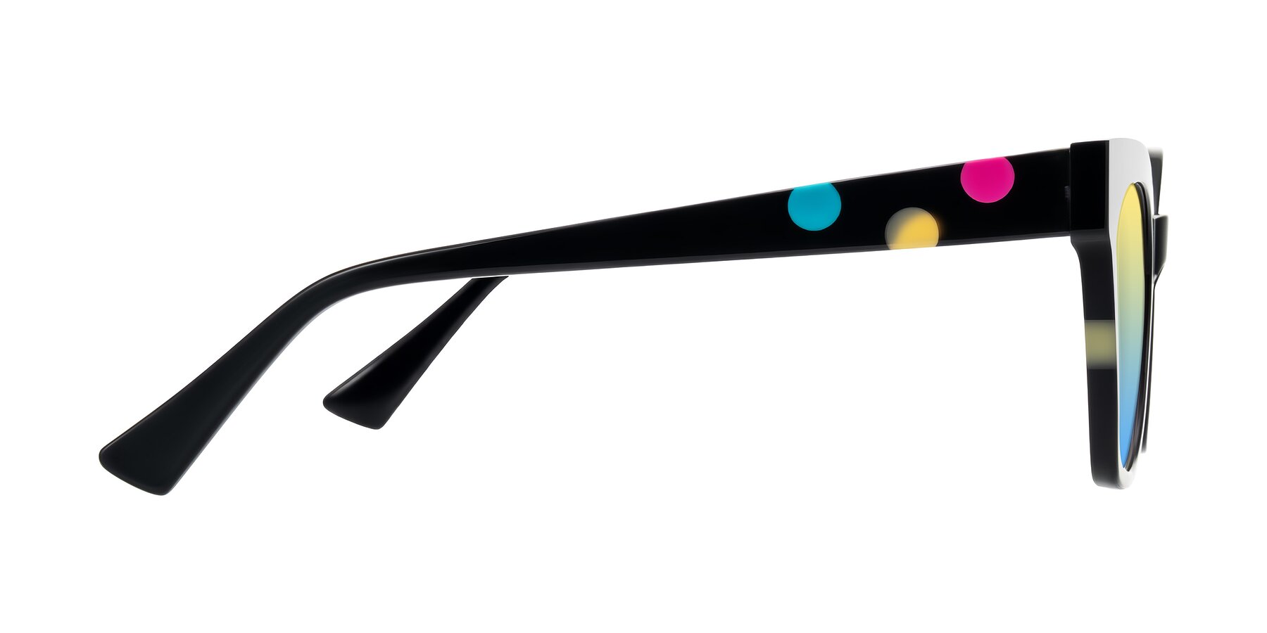Side of Falcon in Midnight Spots with Yellow / Blue Gradient Lenses