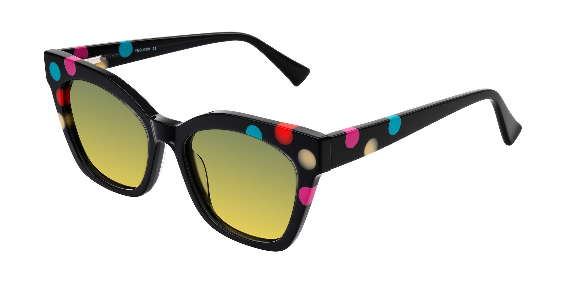 Angle of Falcon in Midnight Spots with Green / Yellow Gradient Lenses