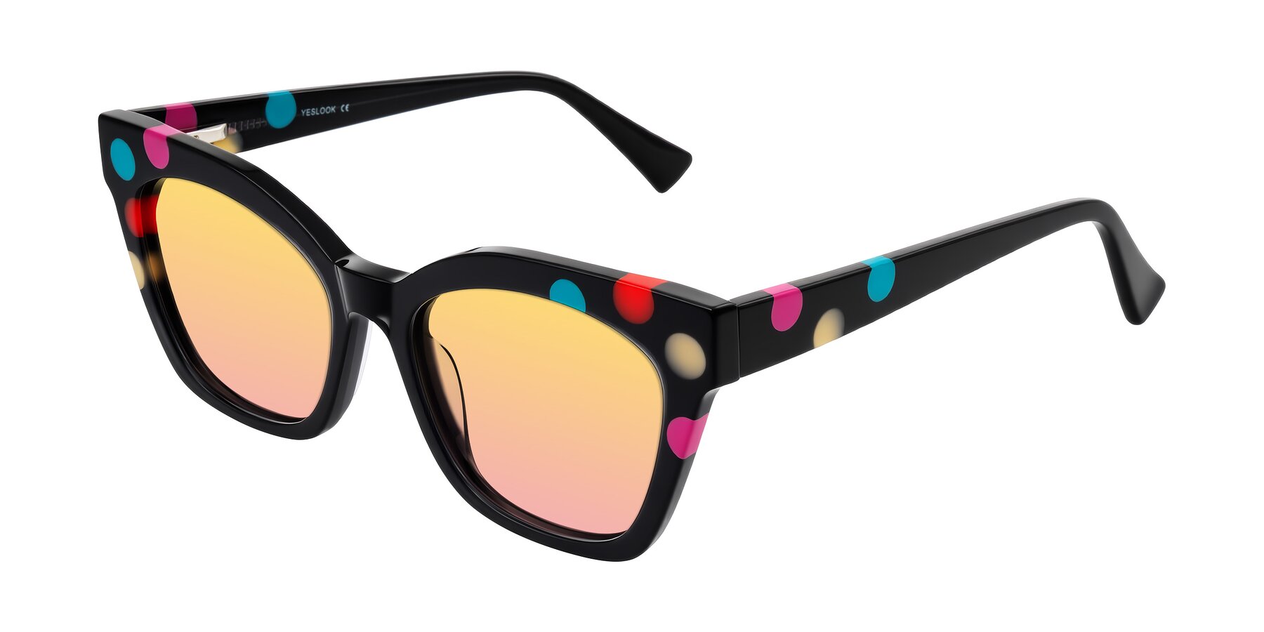Angle of Falcon in Midnight Spots with Yellow / Pink Gradient Lenses