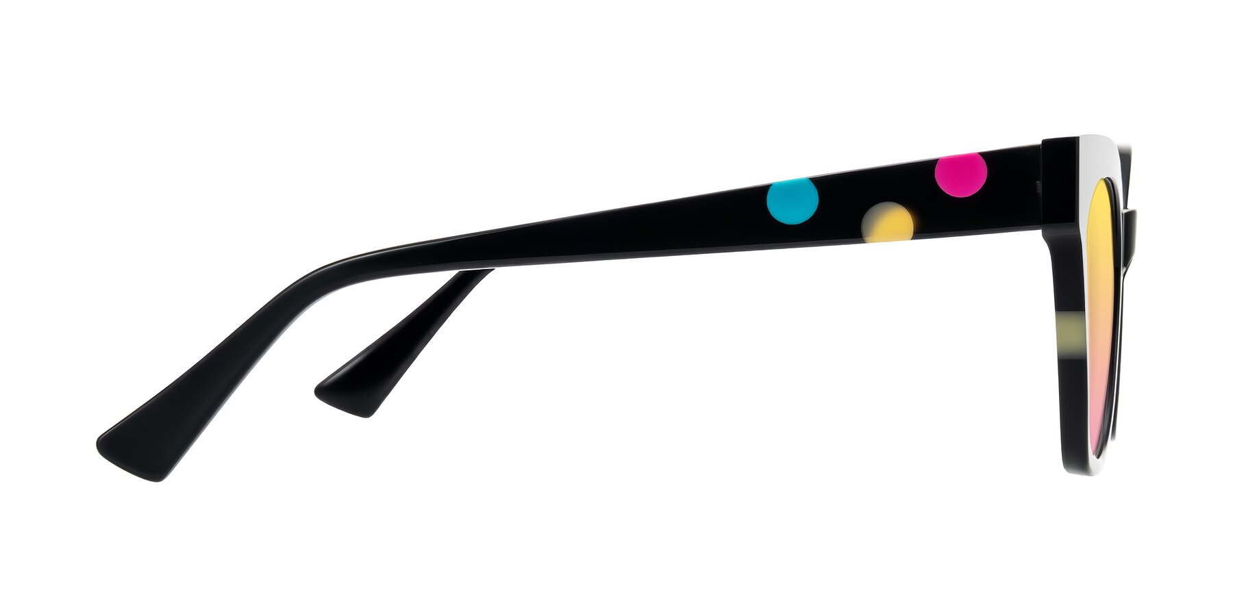 Side of Falcon in Midnight Spots with Yellow / Pink Gradient Lenses