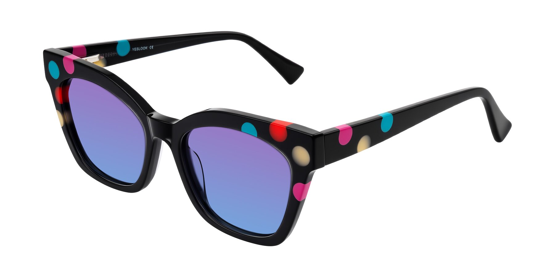 Angle of Falcon in Midnight Spots with Purple / Blue Gradient Lenses