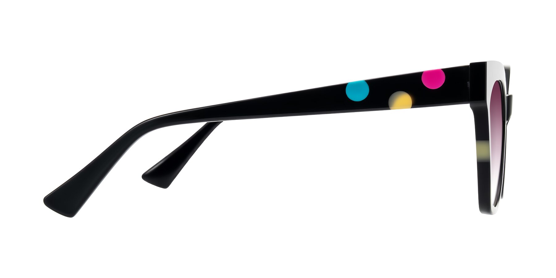 Side of Falcon in Midnight Spots with Wine Gradient Lenses