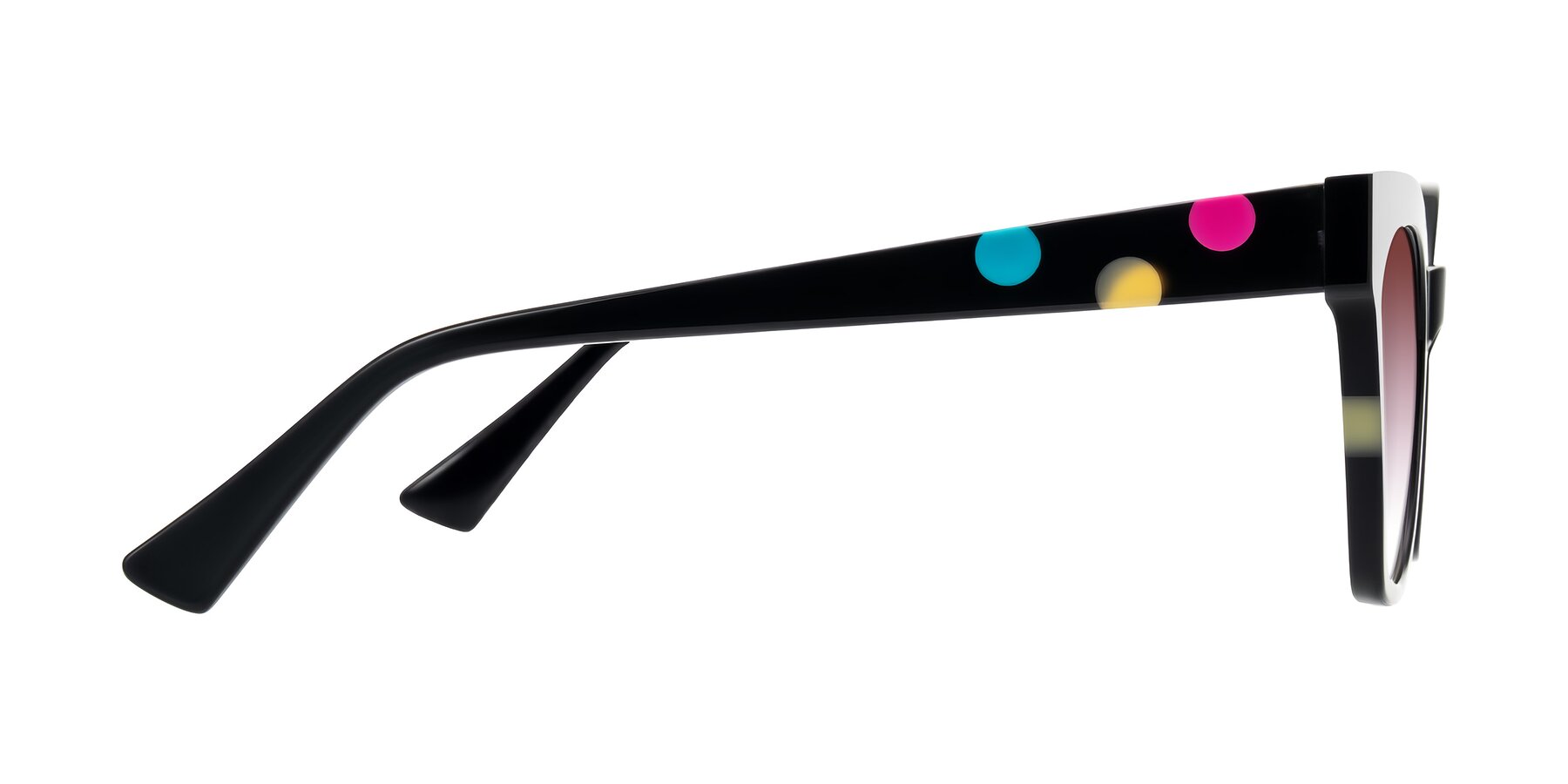 Side of Falcon in Midnight Spots with Garnet Gradient Lenses