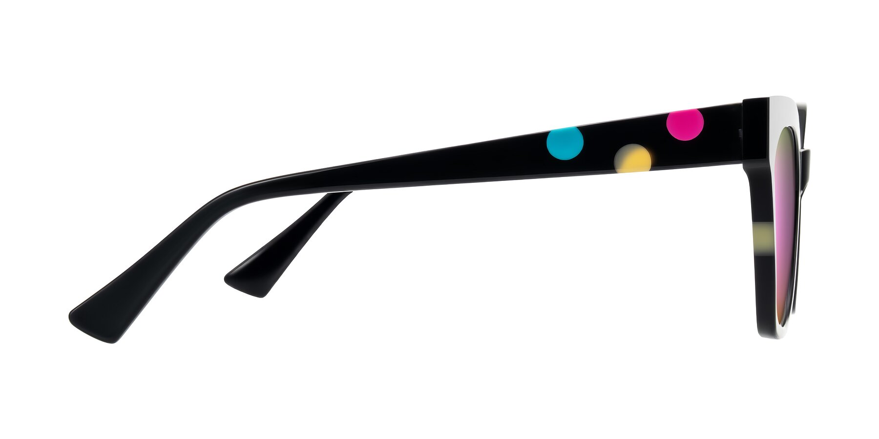 Side of Falcon in Midnight Spots with Pink Mirrored Lenses
