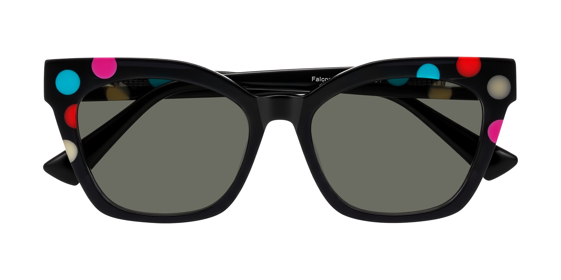 Folded Front of Falcon in Midnight Spots with Gray Polarized Lenses