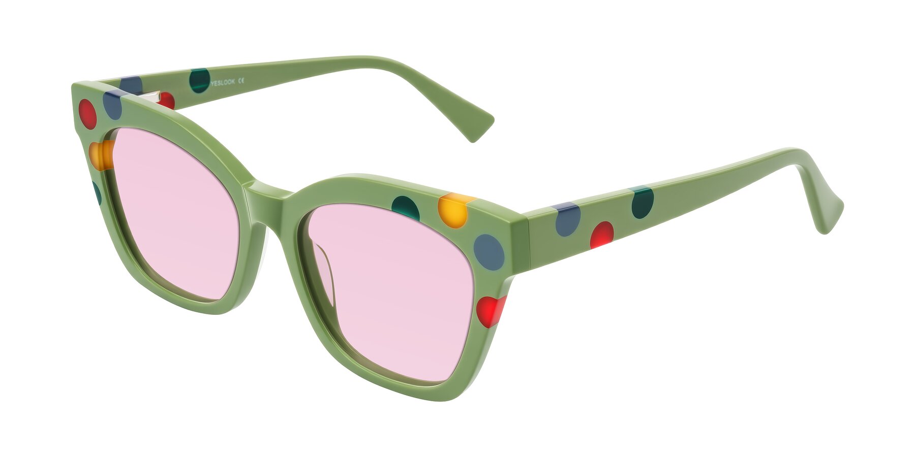 Angle of Falcon in Ladybug Red with Light Pink Tinted Lenses