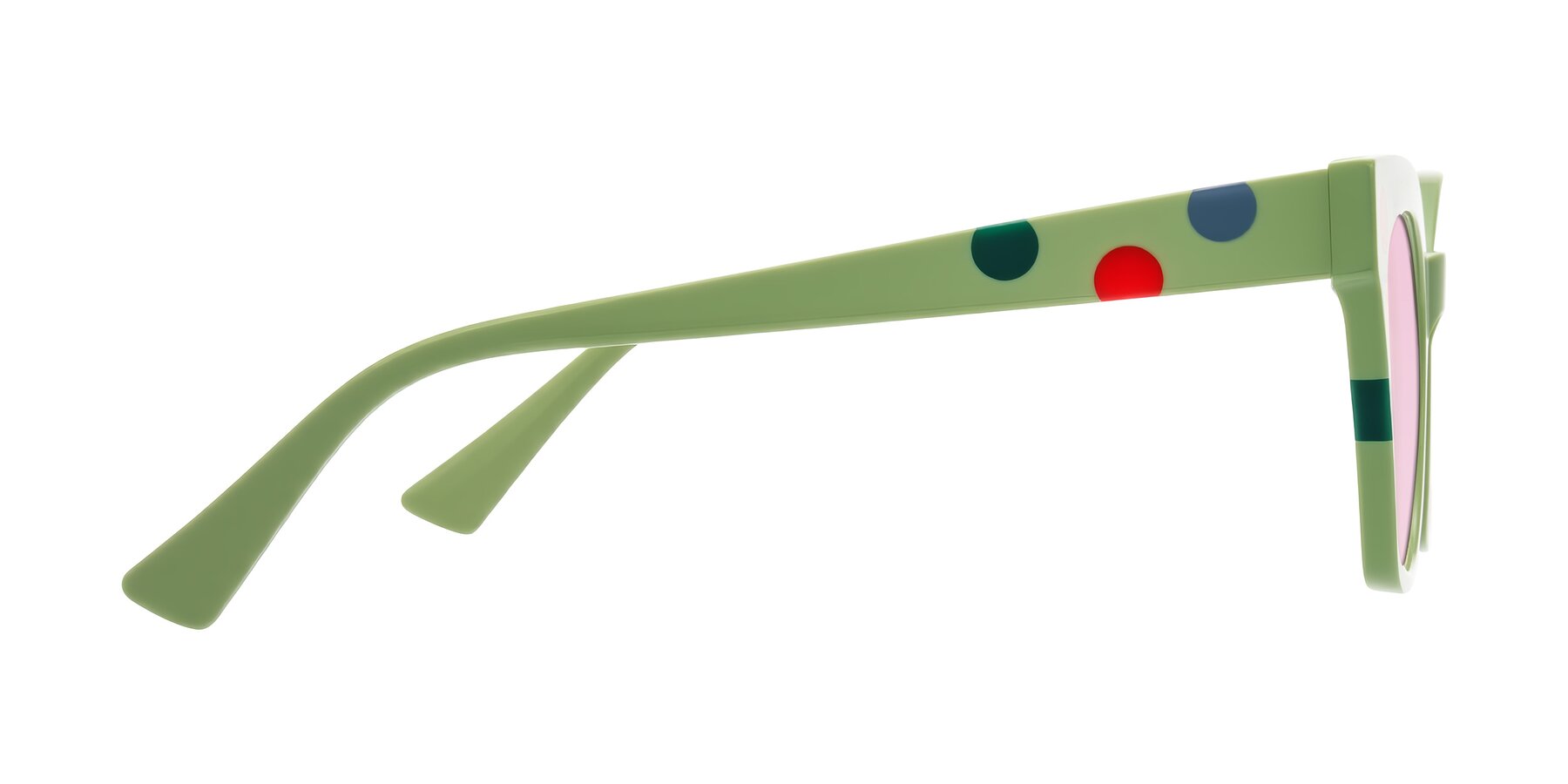 Side of Falcon in Ladybug Red with Light Pink Tinted Lenses