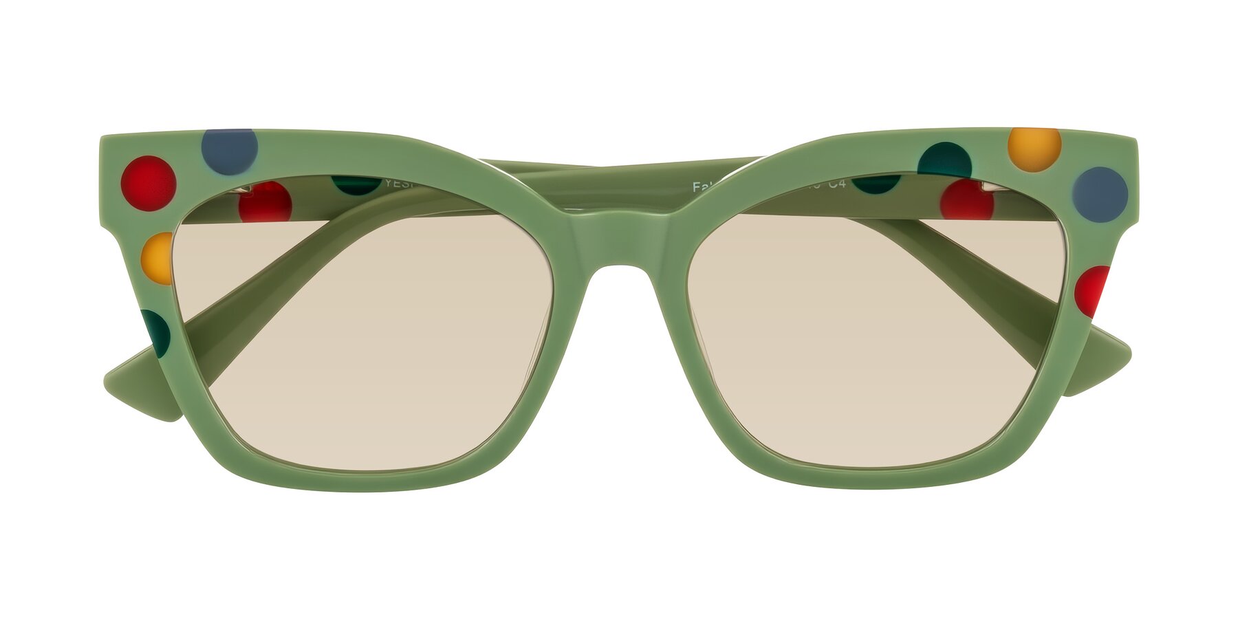 Folded Front of Falcon in Ladybug Red with Light Brown Tinted Lenses