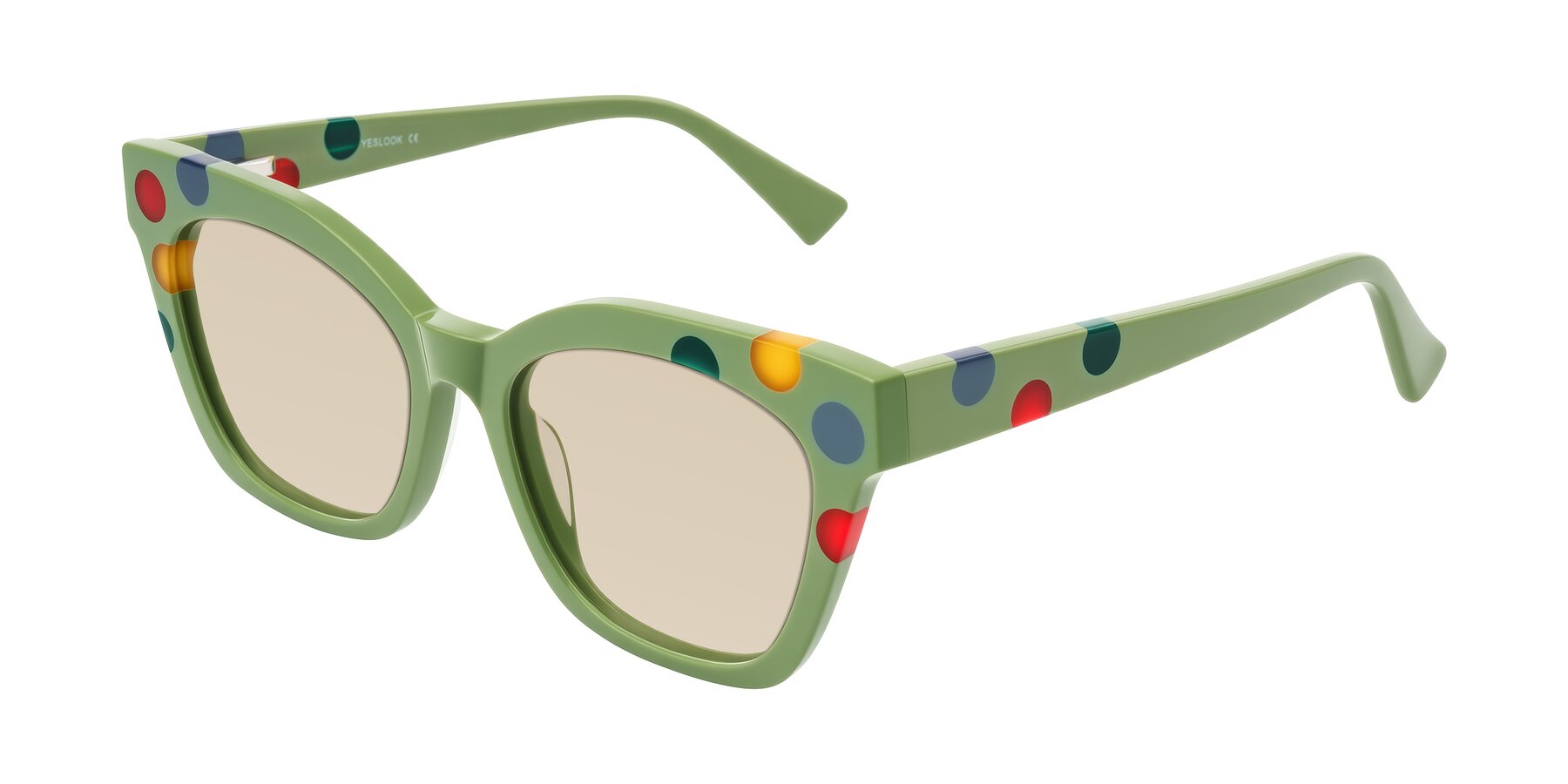Angle of Falcon in Ladybug Red with Light Brown Tinted Lenses