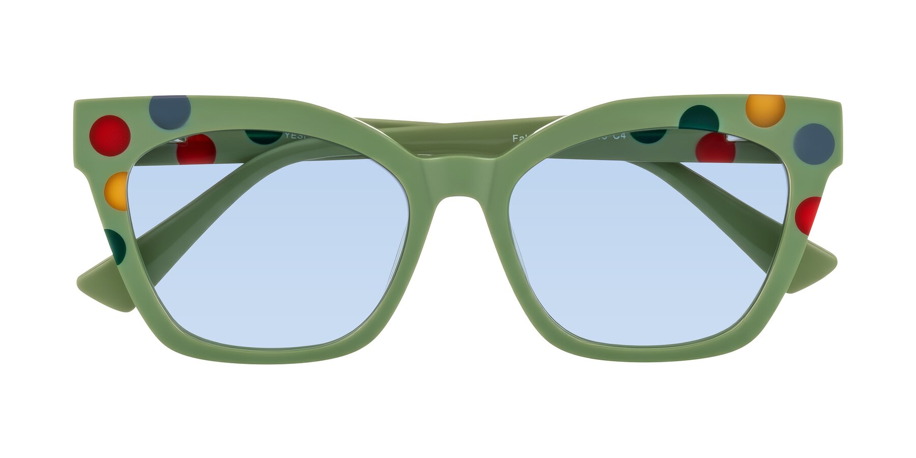 Folded Front of Falcon in Ladybug Red with Light Blue Tinted Lenses