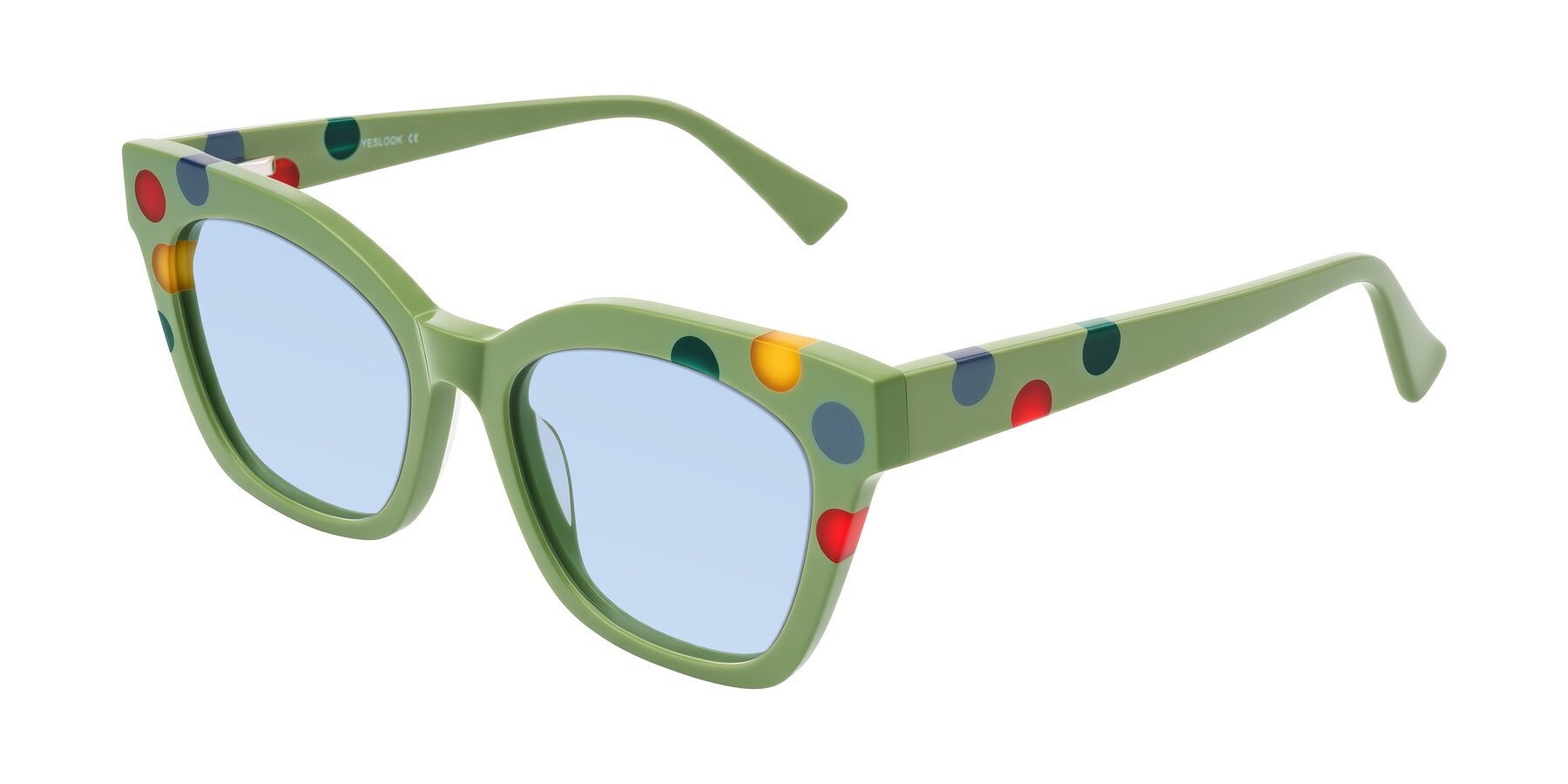 Angle of Falcon in Ladybug Red with Light Blue Tinted Lenses