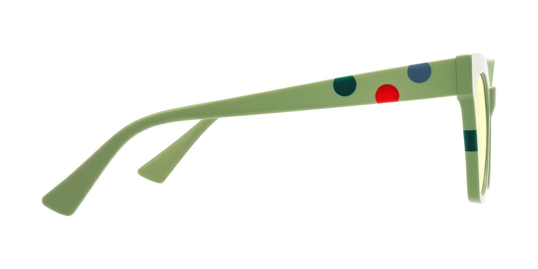 Side of Falcon in Ladybug Red with Light Yellow Tinted Lenses
